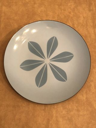Cathrineholm Norway Mid Century Modern Enamelware Blue Lotus Plate 12”