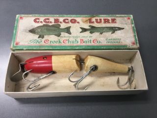 Vintage Creek Chub 3002 Wooden Lure With Glass Eyes