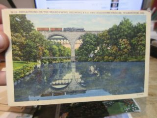 Vintage Old Delaware Postcard Wilmington B&o Railroad Bridge Brandywine River Rr