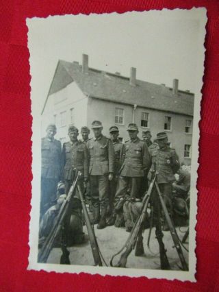 Wwii German Photo Combat Soldiers Gebirgsjäger Ready To Move Out Iab Bw