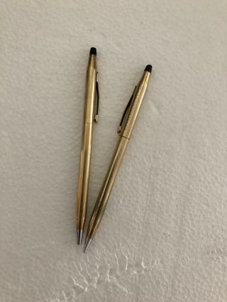 Vintage Cross 1/20 10k Gold Filled Mechanical Pencil And Pen Set