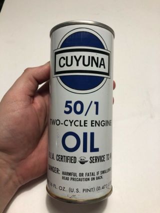 Vintage Oil Can Cuyuna Scorpion Two Cycle Engine Oil,  16 Fl.  Oz.  Full