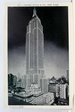York Ny Nyc Empire State Building Postcard Old Vintage Card View Standard Pc
