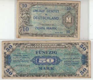 Germany 50/100 Mark 1944 Military Currency Wwii
