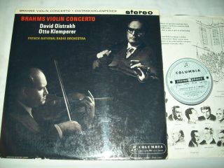 Sax 2411 Oistrakh Klemperer Brahms Violin Concerto Ed1 Stereo Columbia
