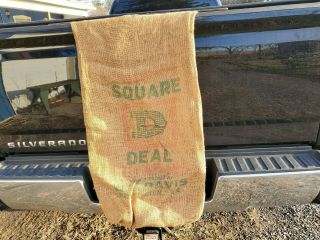Vintage Square Deal 100 Lbs Burlap Potatoes Sack W.  A.  Davis Church Va.
