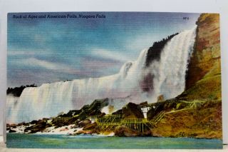 Canada Ontario Niagara Falls American Rock Of Ages Postcard Old Vintage Card Pc