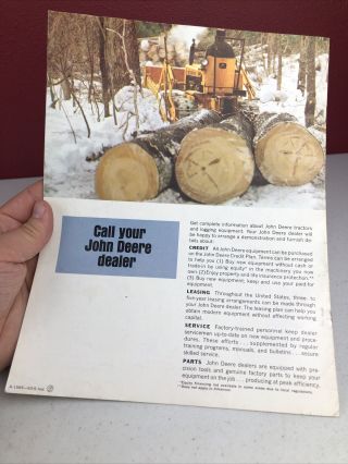 Vintage John Deere Logging Equipment Brochure Pamphlet Advertising 2