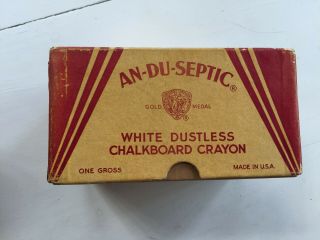 Vintage Box of Binney & Smith An - Du - Septic White Dustless Chalkboard Chalk 2