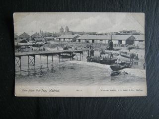 Scarce Old Postcard - View From The Pier,  Madras