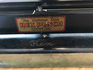 Antique Rex 26 The Hummer Line 3 Hole Paper Punch 3
