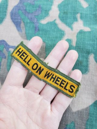 WWII US Army 2nd ARMORED DIVISION BEVO HELL ON WHEELS Patch german theater made 2