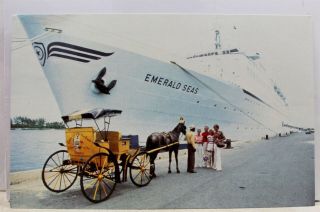 Boat Ship Ss Emerald Seas Eastern Cruise Lines Postcard Old Vintage Card View Pc