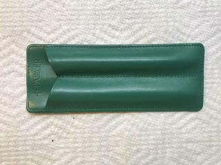 Vintage Green Vinyl Parker Pen Pouch Pocket Carrying Case