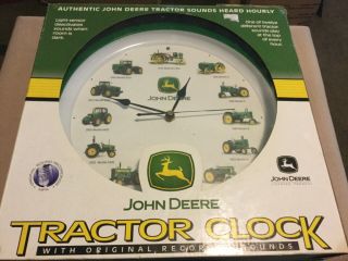 John Deere Tractor Sounds Wall Clock - 1916 Waterloo Boy To 2002 9220 Nib