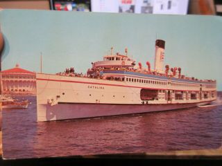 Vintage Old Postcard California Catalina Island Ss Big White Steamer Cruise Boat