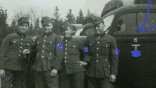WWII German Photo Combat soldiers RAD by truck 2