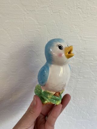 Vintage Ceramic Singing Pie Bird Funnel Vent Blue Bird