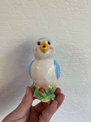 Vintage Ceramic Singing Pie Bird Funnel Vent Blue Bird 2