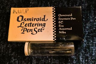 Vintage Osmiroid Lettering Pen Set,  With Additional Calligraphy Pens And Nibs