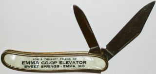 Vintage Pocket Knife Emma Co - Op Elevator Sweet Springs Missouri Colonial N -