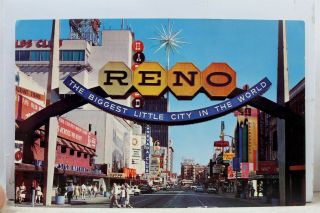 Nevada Nv Reno Arch Virginia Street Postcard Old Vintage Card View Standard Post