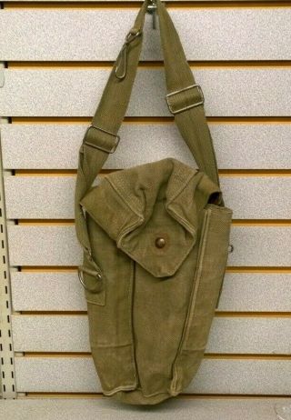 Vintage Wwii U.  S.  Army Field Pack Canvas Bag / Ww2 With Leather Accents