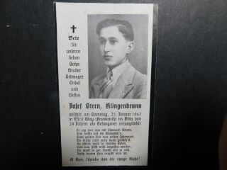 Ww2 German Death Card; Died After The War.  - - 508