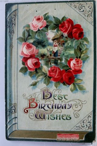 Greetings Best Birthday Wishes Postcard Old Vintage Card View Standard Souvenir