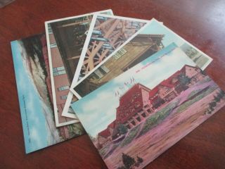 5 Vintage Postcards Of Yellowstone Park Old Faithful Inn And Canyon Hotel
