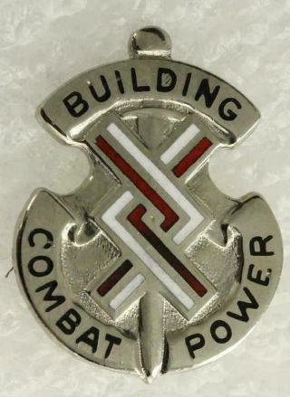 Vintage Us Military Dui Pin 20th Engineer Battalion Building Combat Power
