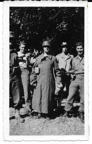 Gi Dressed In Captured German Uniform Being Held At Gunpoint Wwii Photograph
