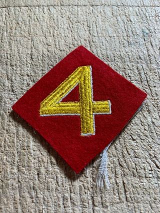 Wwii/post/1950s? Us Marines Patch - 4th Division? - Usmc Beauty
