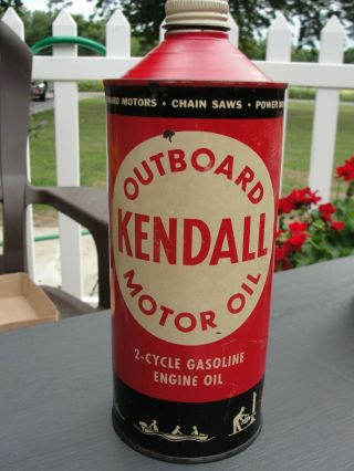 Kendall Cone Top Outboard Motor Oil 1 Qt.  Can Bradford,  Pa 2