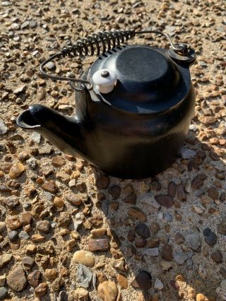 Wagner Ware Sidney 0 Toy Cast Iron Tea Kettle,  Antique,  Collectible