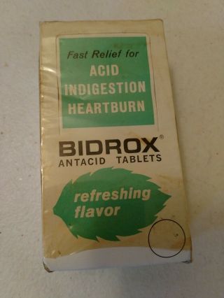 Bidrox Antacid Tablets Mcneil Vintage Advertising Old Stock