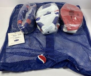 Pepsi Stuff 1996 Promo Basketball,  Soccer Ball And Football With Tote Bag