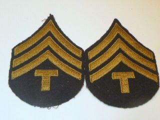 A Ww 2 U S Army Sergeant 4th Grade Chevron Patches