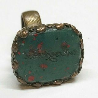 Antique Bloodstone Agate Set Wax Seal Pendant Fob Victorian