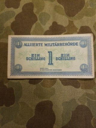 Austria 1 Ein Schilling 1944 Alliierte Militarbehorde Banknote