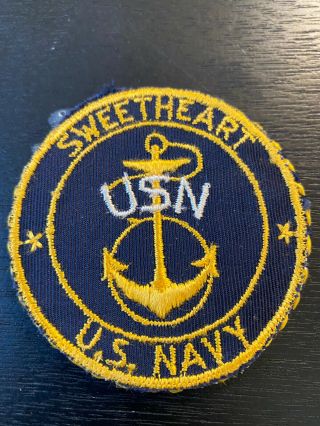 Vintage Wwii Usn U.  S.  Navy Sweatheart Patch / Pocket Mirror.