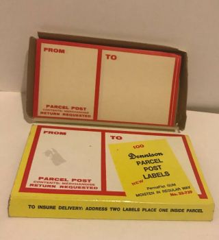 Vintage Dennison No.  33 - 739 Gummed Parcel Post Labels (40 Total)