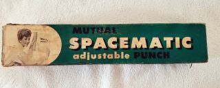 Mutual Spacematic No 23 Vintage 3 - Hole Paper Punch - Adjustable/heavy Metal/ruler