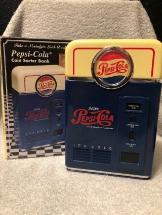 Pepsi Cola Vending Machine Coin Sorter Bank Makes Coin Rolling Easy