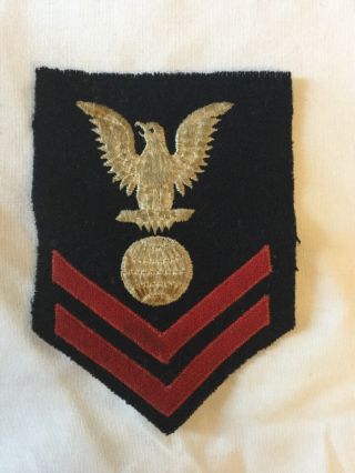 Wwii Us Navy E - 5 Rating Patch Electricians Mate On Wool