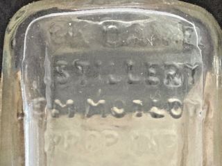 Scarce 1959 Jack Daniels Mini Glass Bottle Arched 1/10 Pint,  Lem Motlow Embossed