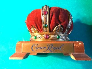 Vintage Jeweled Crown Royal Whiskey Advertising Display Stand For Bottle