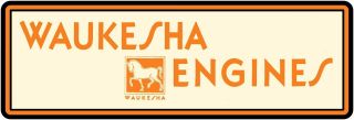 Waukesha Engines Marquee Style Metal Sign: 6 " X 18 " Long - Ships