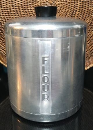 Awesome Vintage Mid - Century Aluminum Canister Set,  Set of Four w/Lids 2
