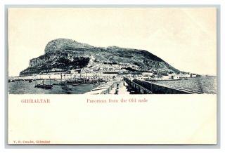 Udb Postcard Gibraltar,  Panorama From The Old Mole,  V.  B.  Cumbo Publisher
